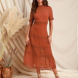 Lulu’s 🧡 rust color Dreaming of You midi dress